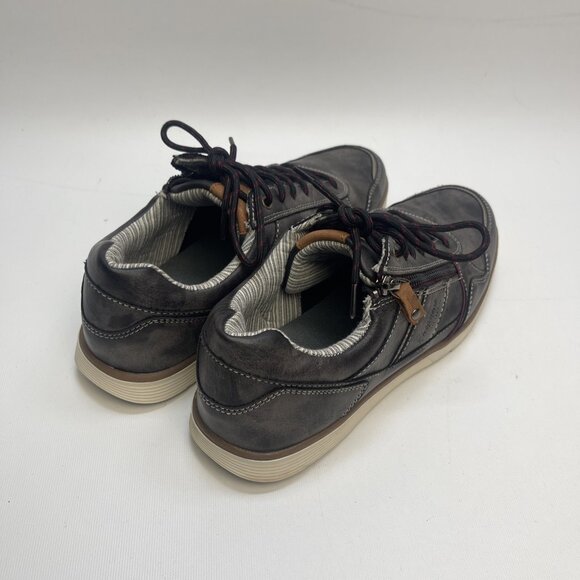 Riverstone Grey Gun smoke Leather Dress Shoes Zipper / Lace Preppy Men Sz 9 US - Picture 2 of 13